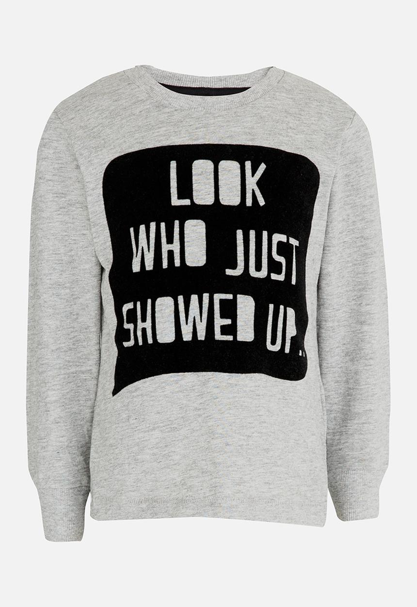 MINOTI - Printed long sleeve slogan tee - grey 