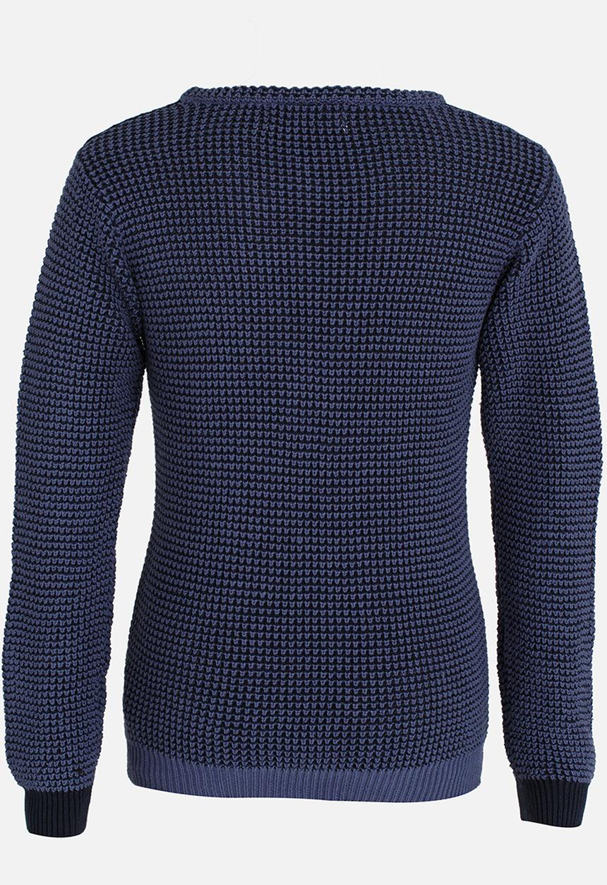 MINOTI - Mixed Knitted Jumper with Quilted Shoulder Panel Blue