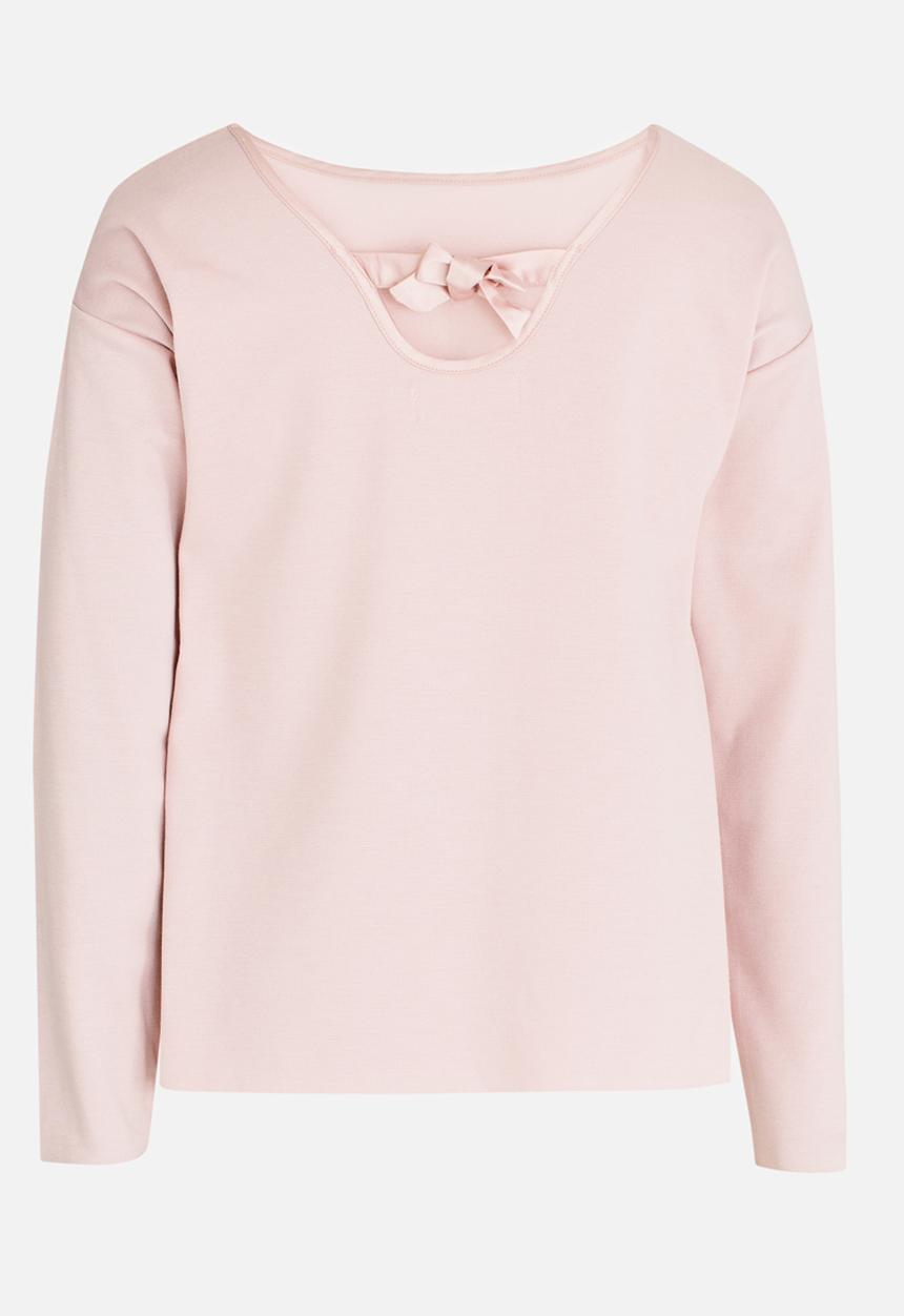 MINOTI - Raw Edge Top with Back Satin Bow Pale Pink