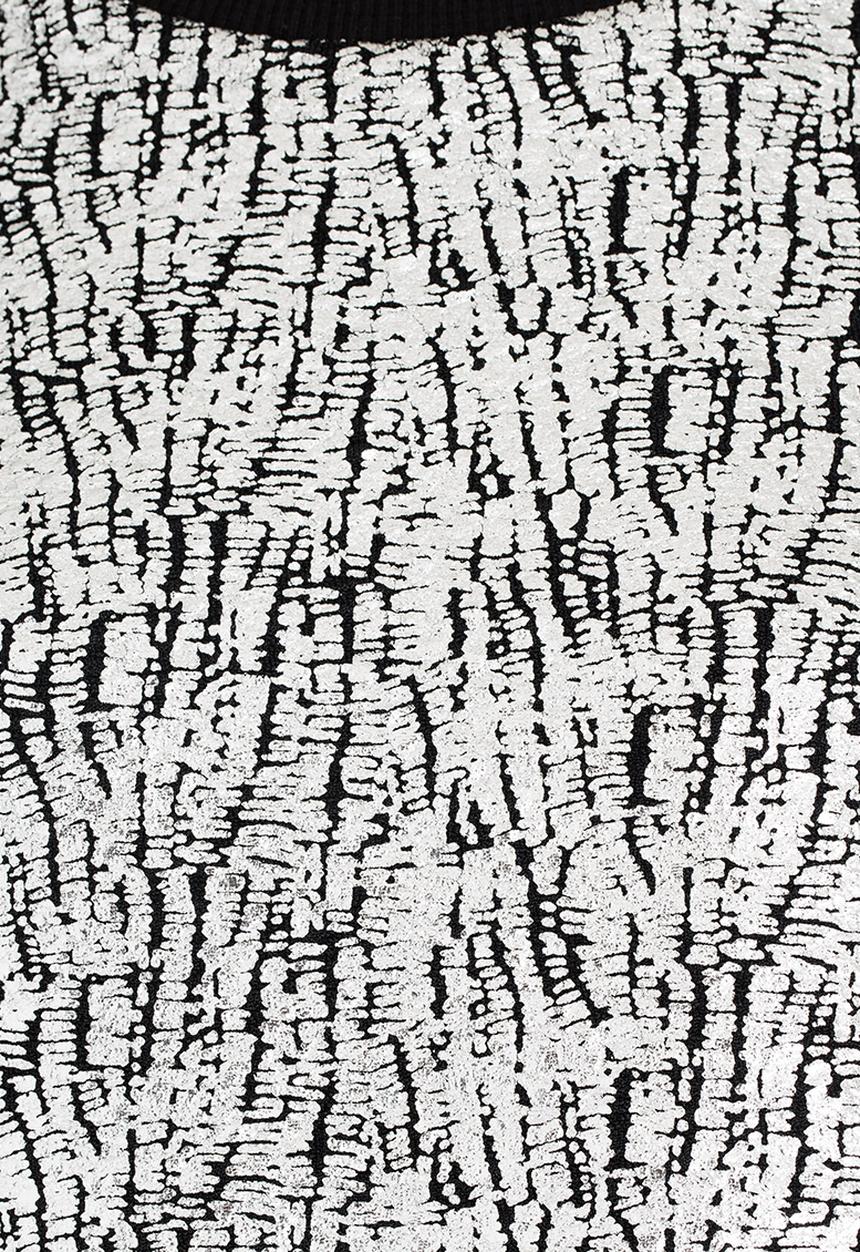 MINOTI - Cropped Foil Print Jumper Silver