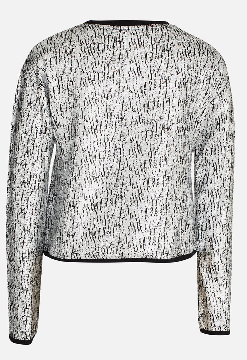 MINOTI - Cropped Foil Print Jumper Silver