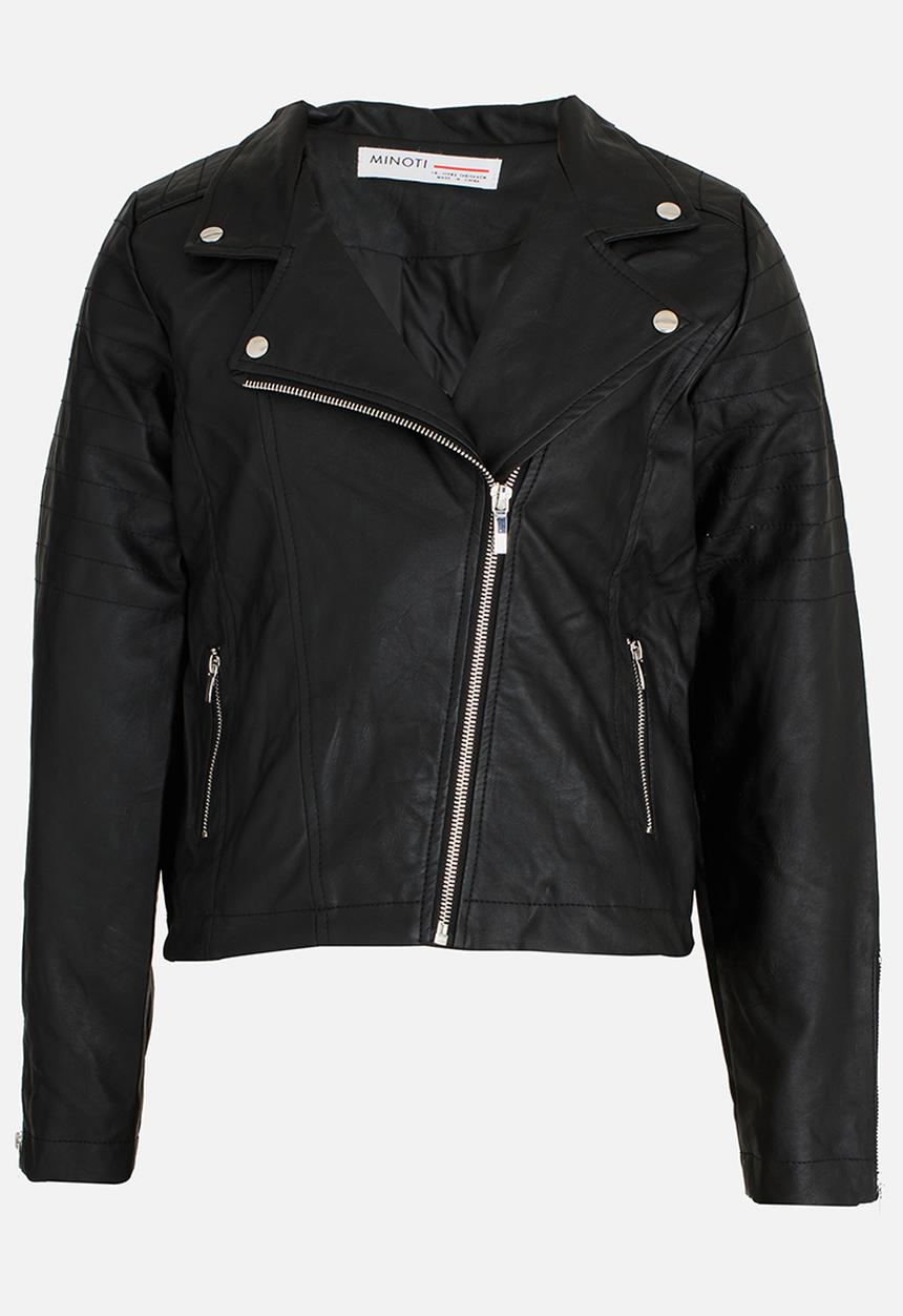 MINOTI - Biker Jacket with Metal Zip Detail Black
