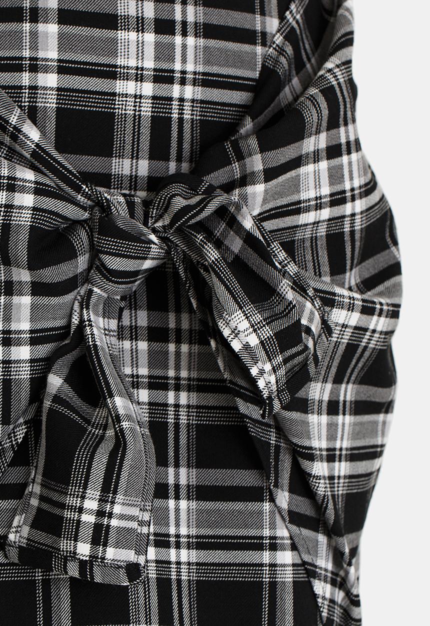 Rebel Republic - Front Tie Detail Skirt Black and White