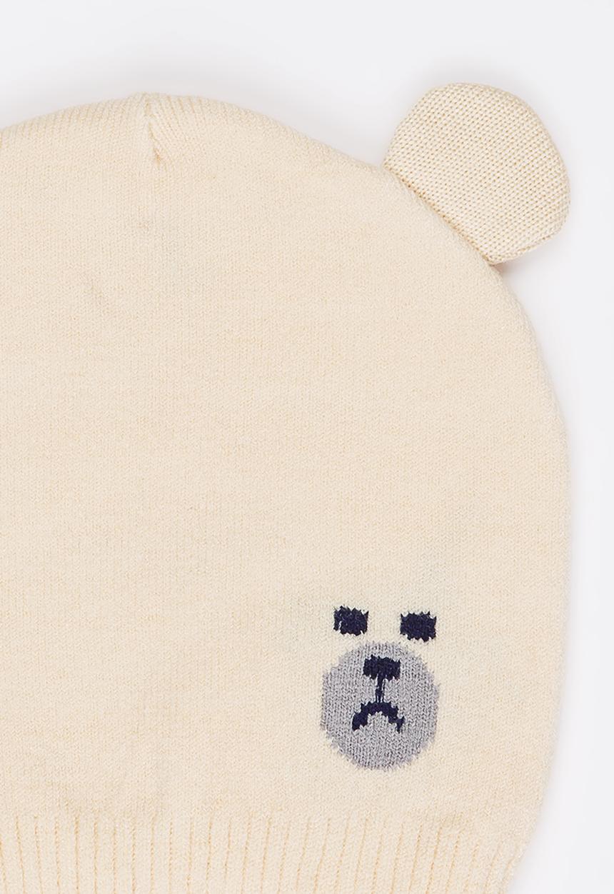 Pop Candy - Beanie with Bear Ears Cream