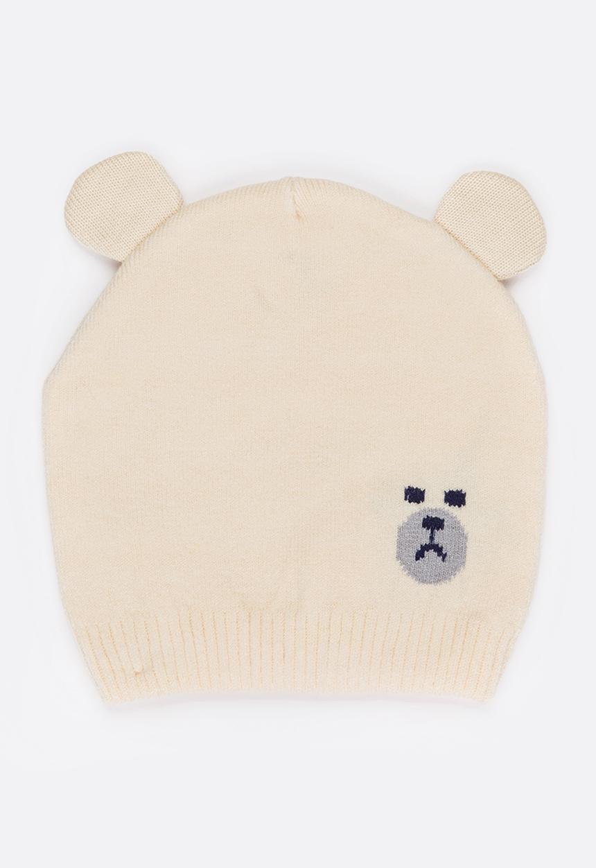 Pop Candy - Beanie with Bear Ears Cream