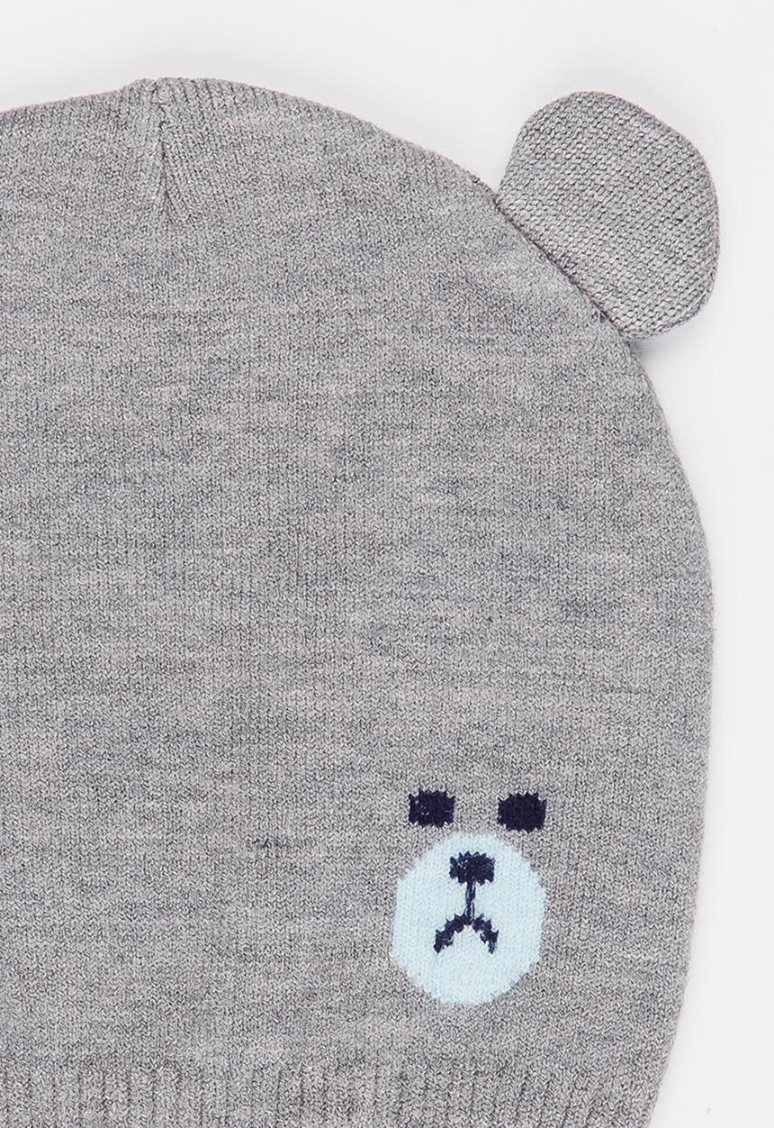 Pop Candy - Beanie with Bear Ears Grey