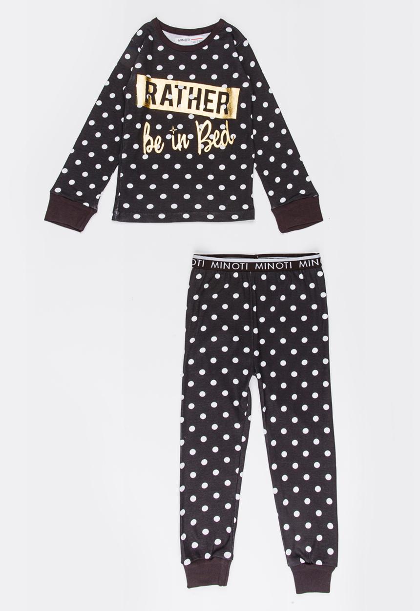MINOTI - Polka Dot Printed Pajama Set Black