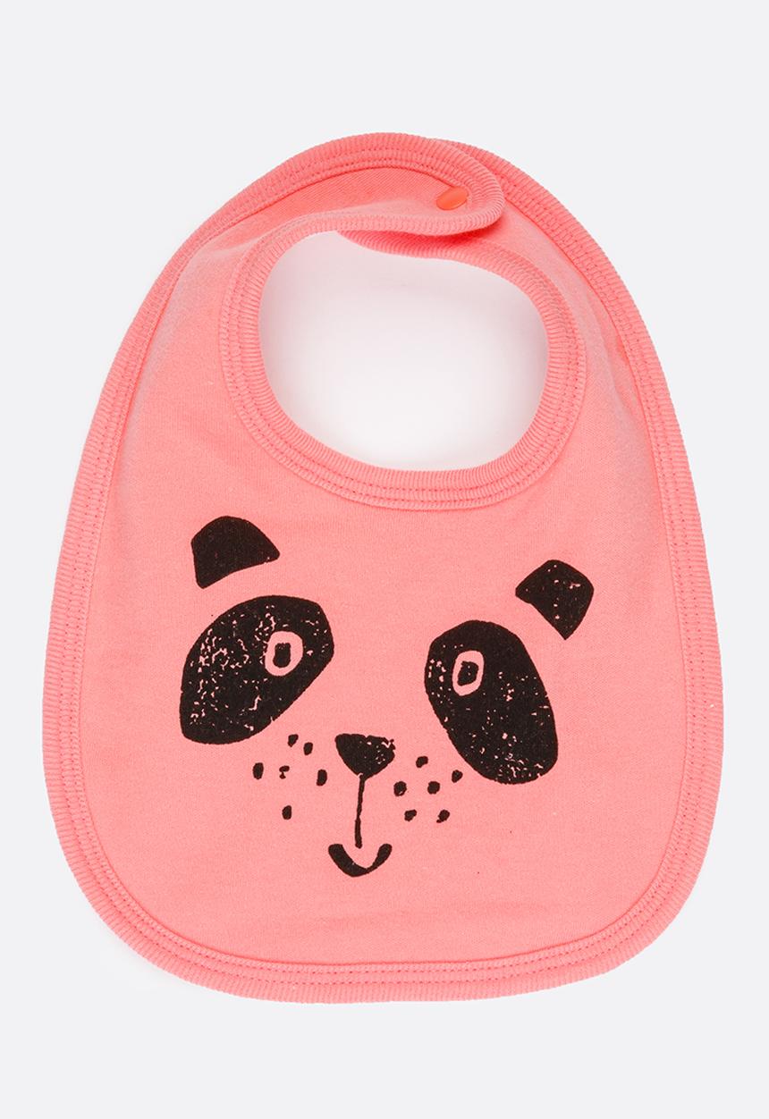 Pop Candy - Panda Print Bib Mid Pink
