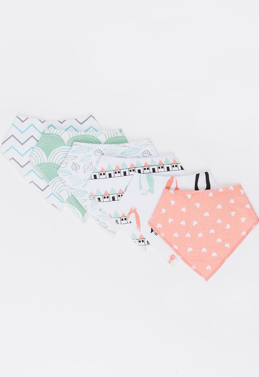 Pop Candy - 6 Pack Print Bibs Multi-colour