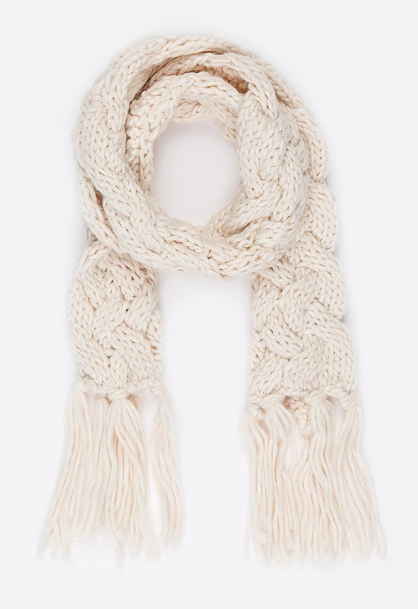 MINOTI - Knit Bow Scarf Cream
