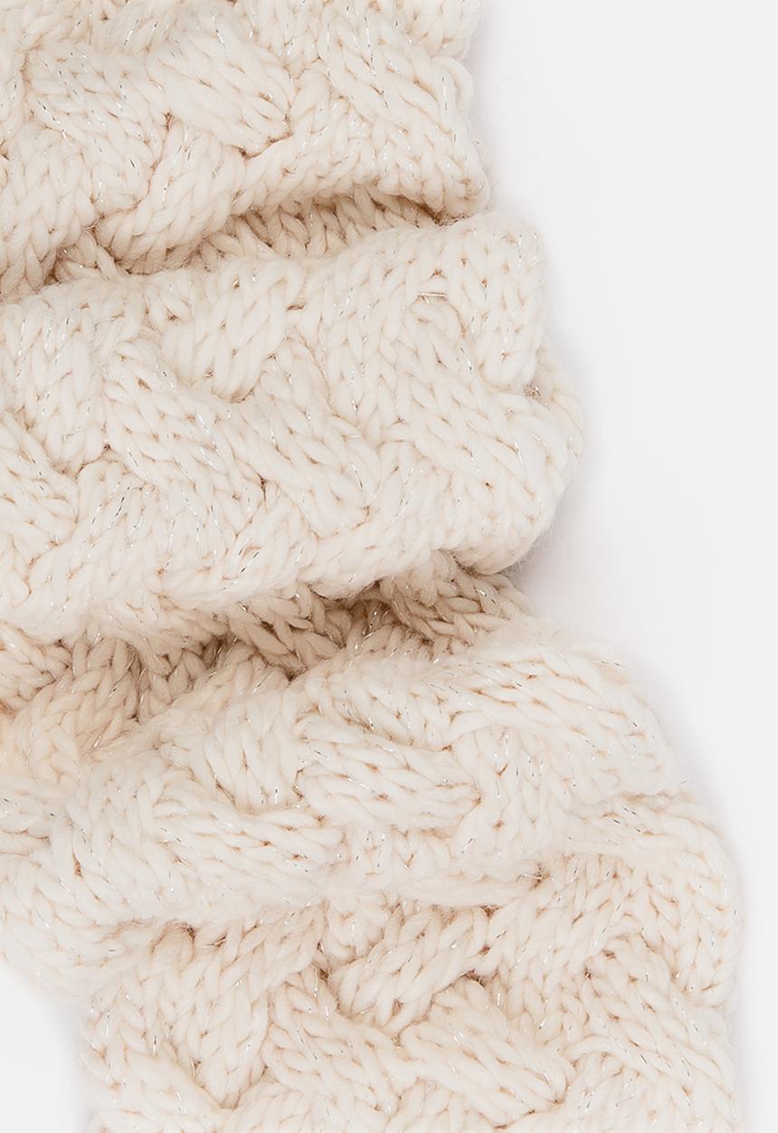 MINOTI - Knit Bow Scarf Cream