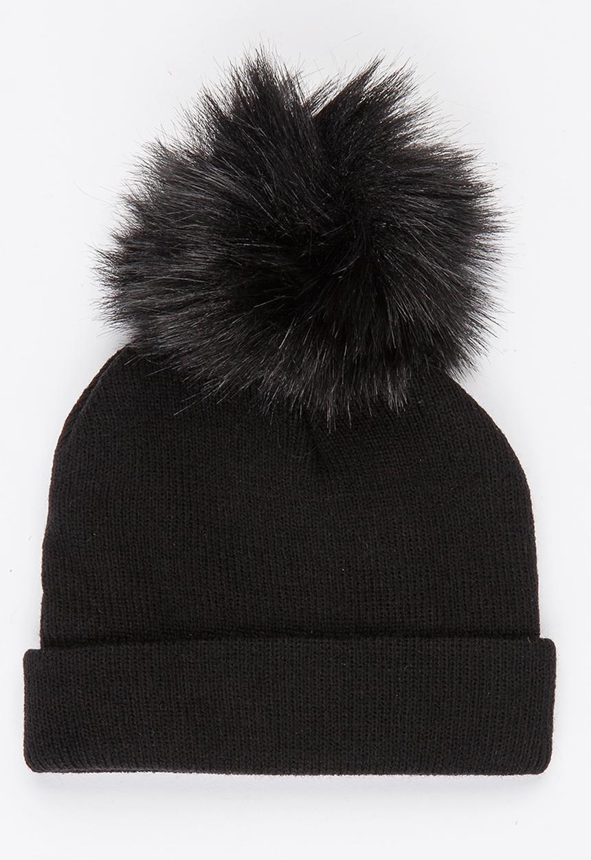 Pop Candy - Pom-Pom Beanie Black