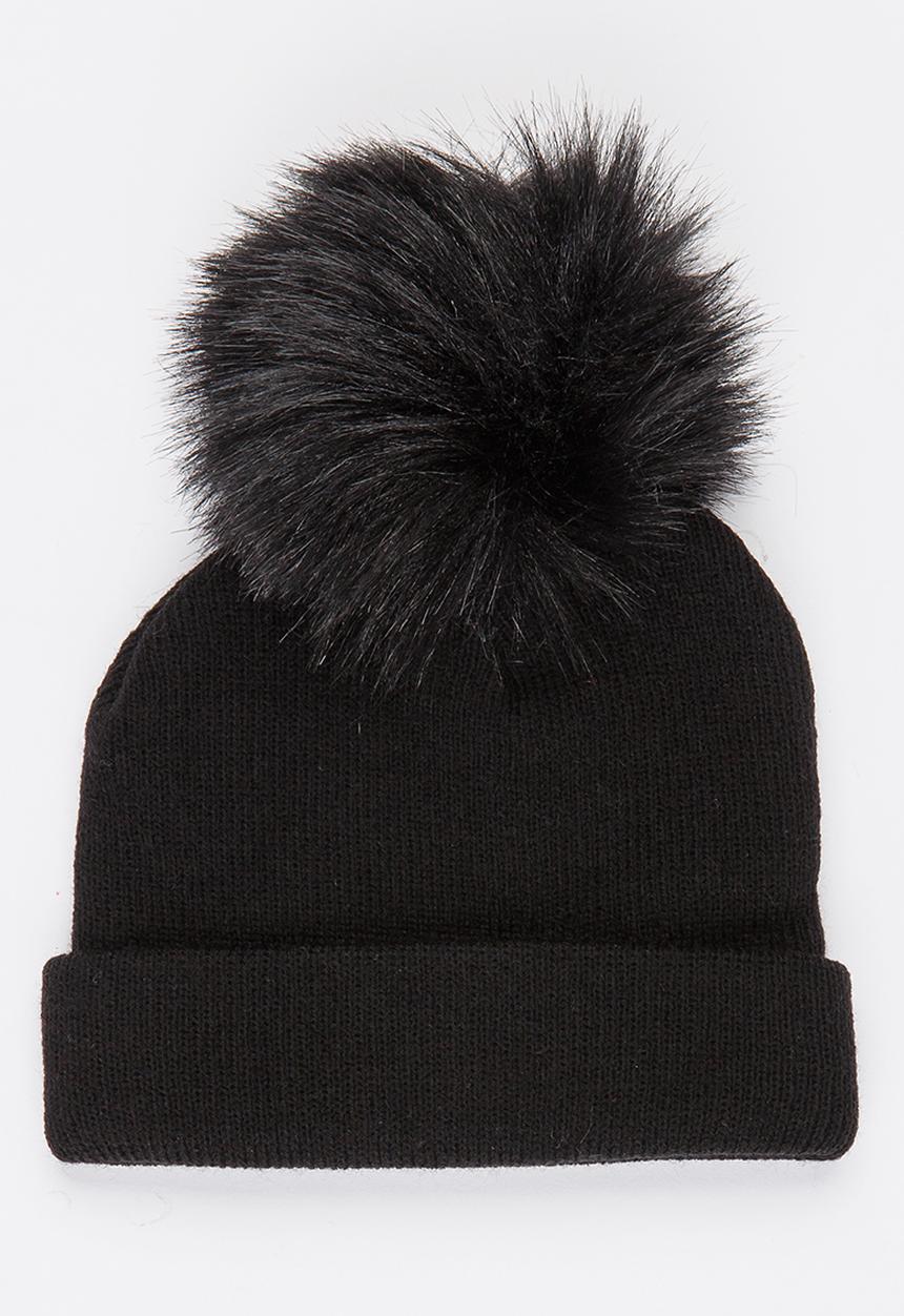 Pop Candy - Pom-Pom Beanie Black