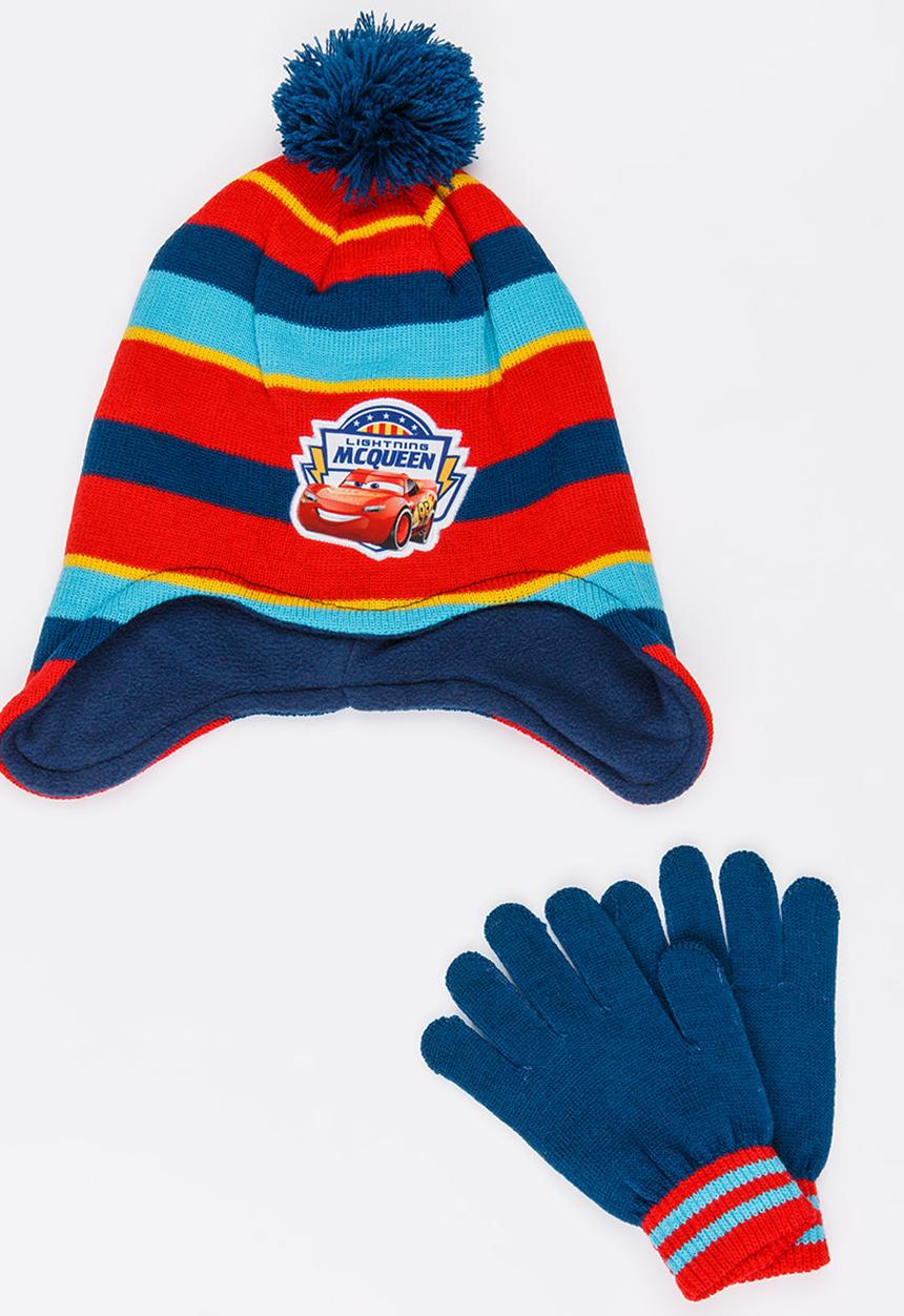 Character Fashion - Cars Trapper Beanie and Gloves Set Multi-colour