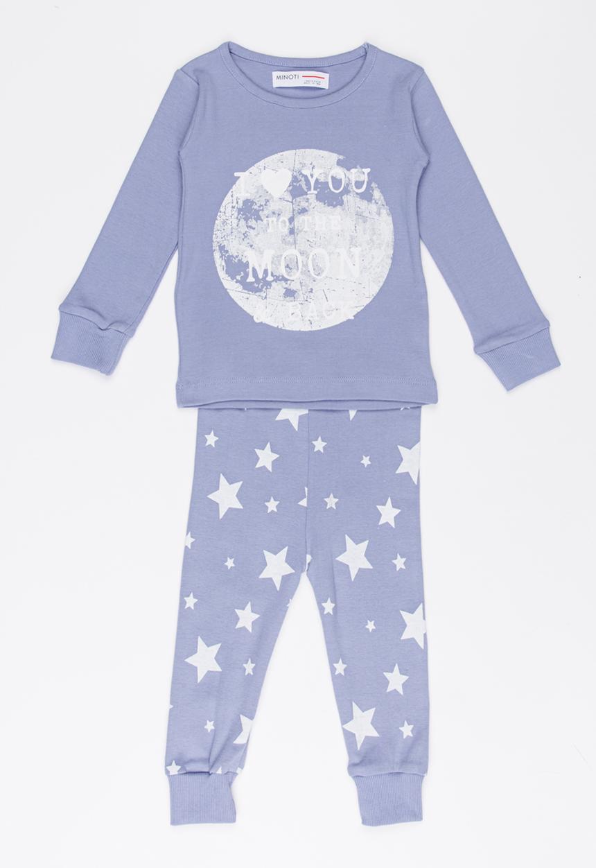 MINOTI - Star Printed Pajama Set Pale Purple