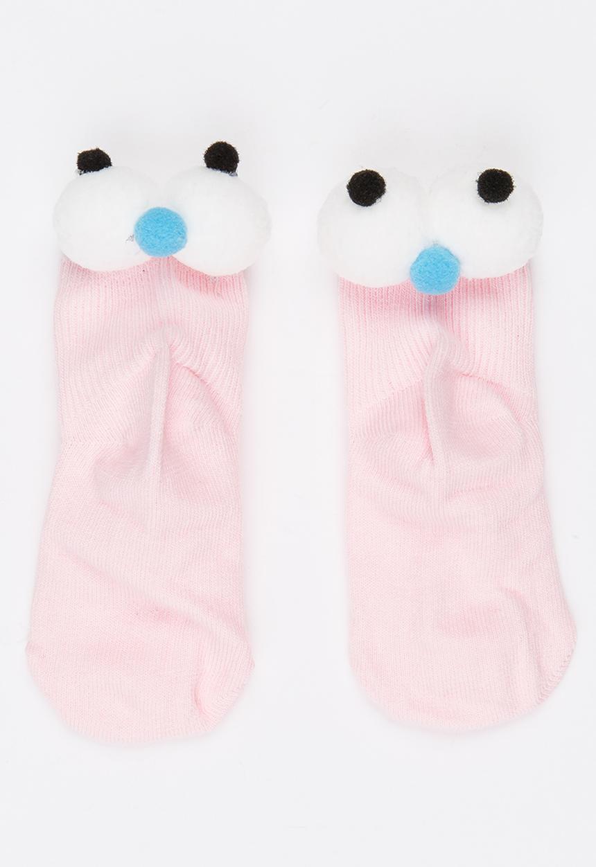 Pop Candy - Google Eye Socks Mid Pink