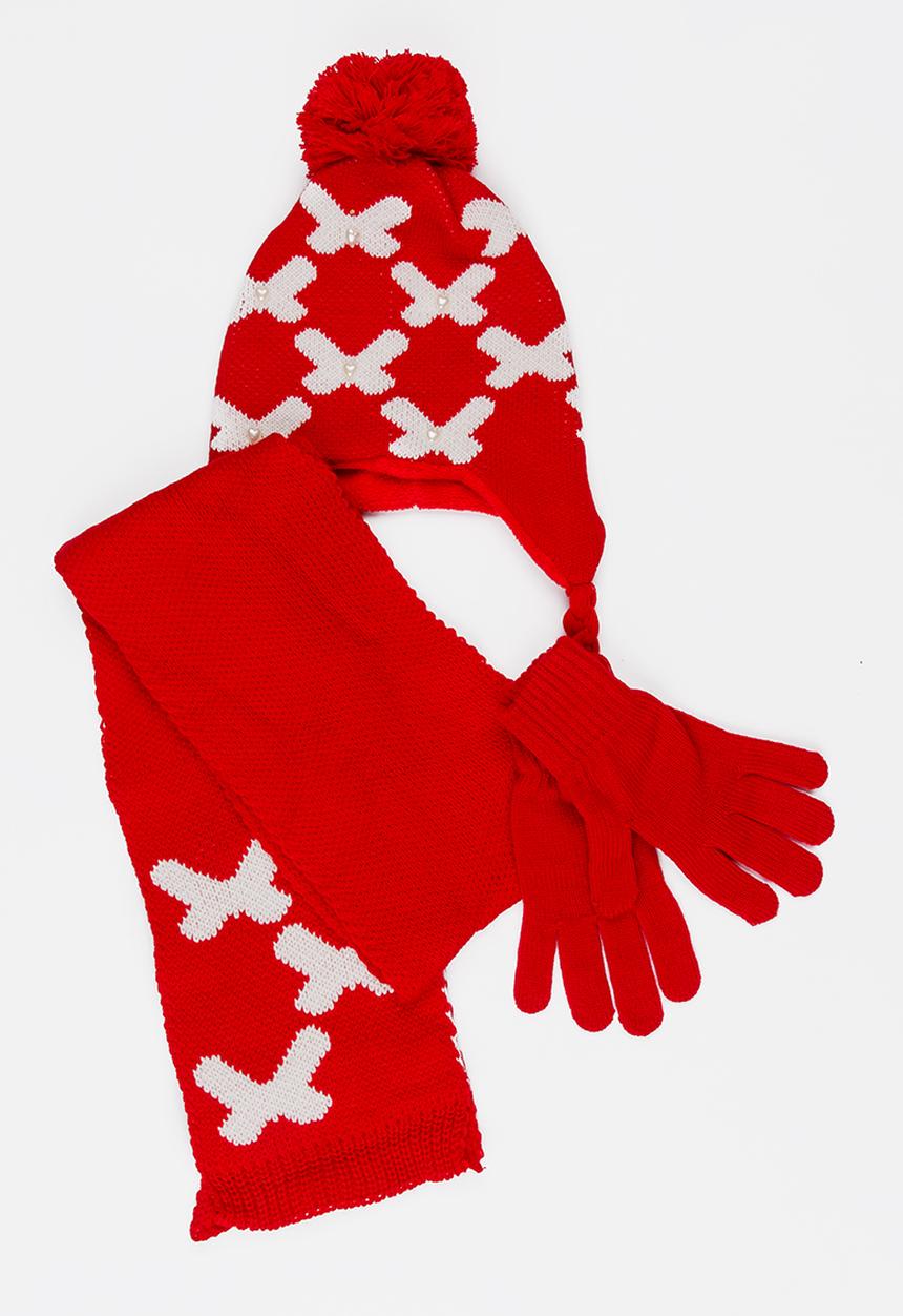 Soobe - Scarf, Beanie and Gloves Sets Red