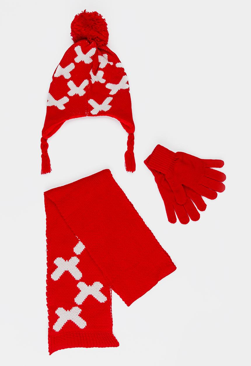 Soobe - Scarf, Beanie and Gloves Sets Red