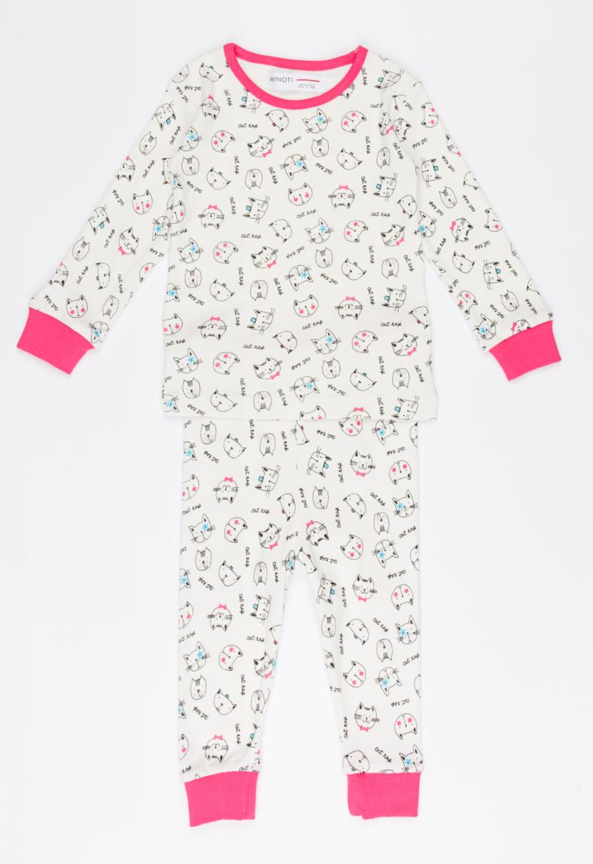 MINOTI - Kitty Printed Pajama Set Off White
