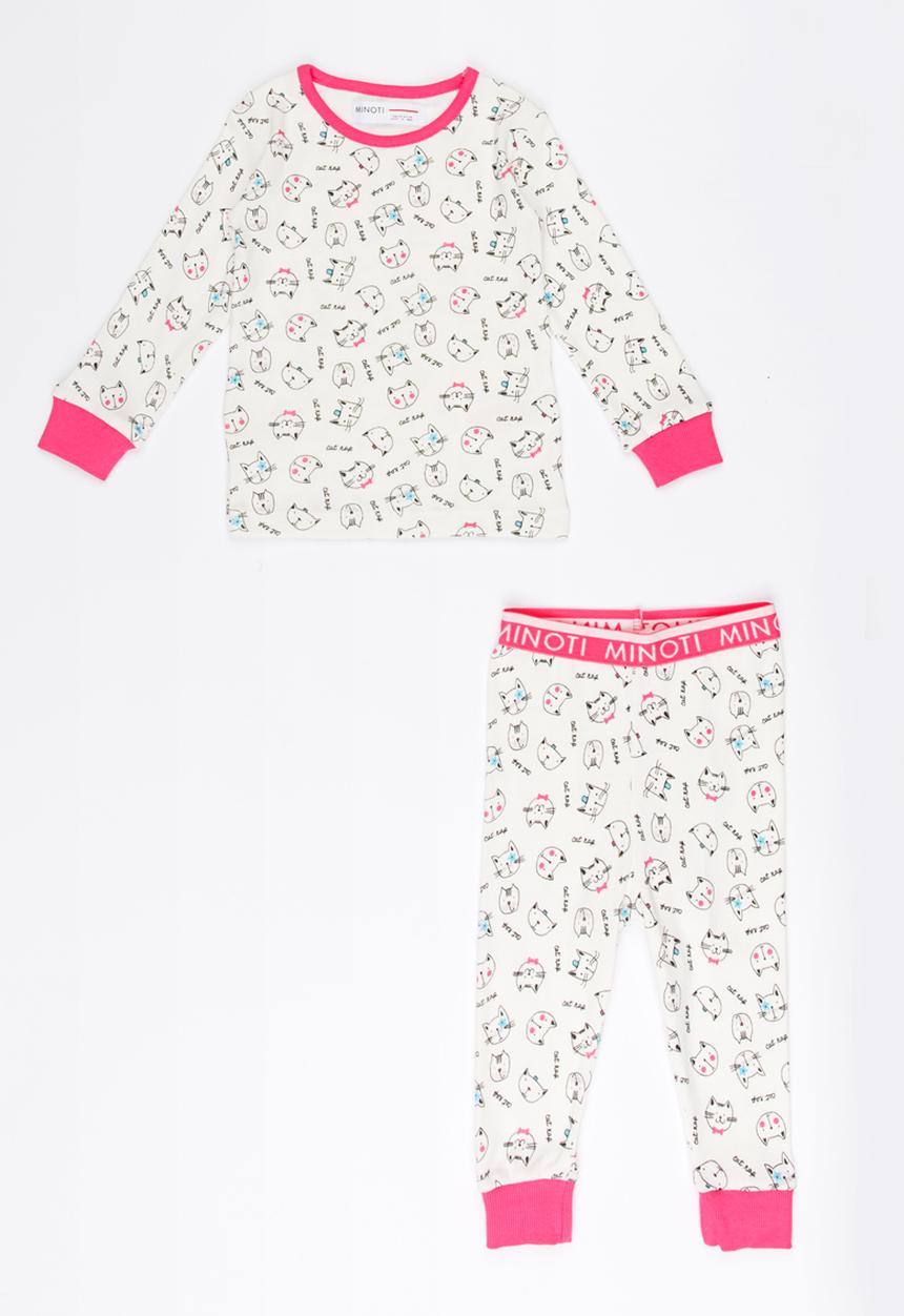 MINOTI - Kitty Printed Pajama Set Off White