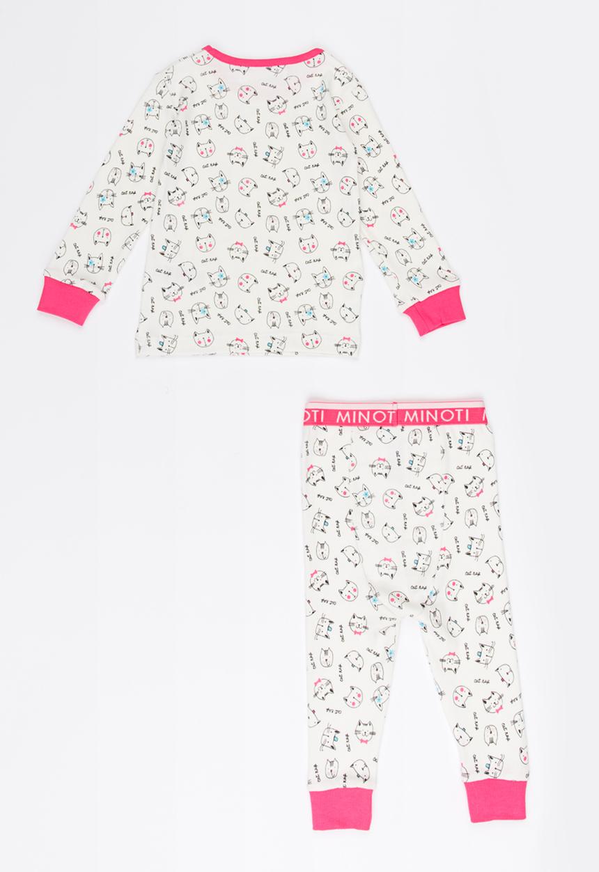 MINOTI - Kitty Printed Pajama Set Off White