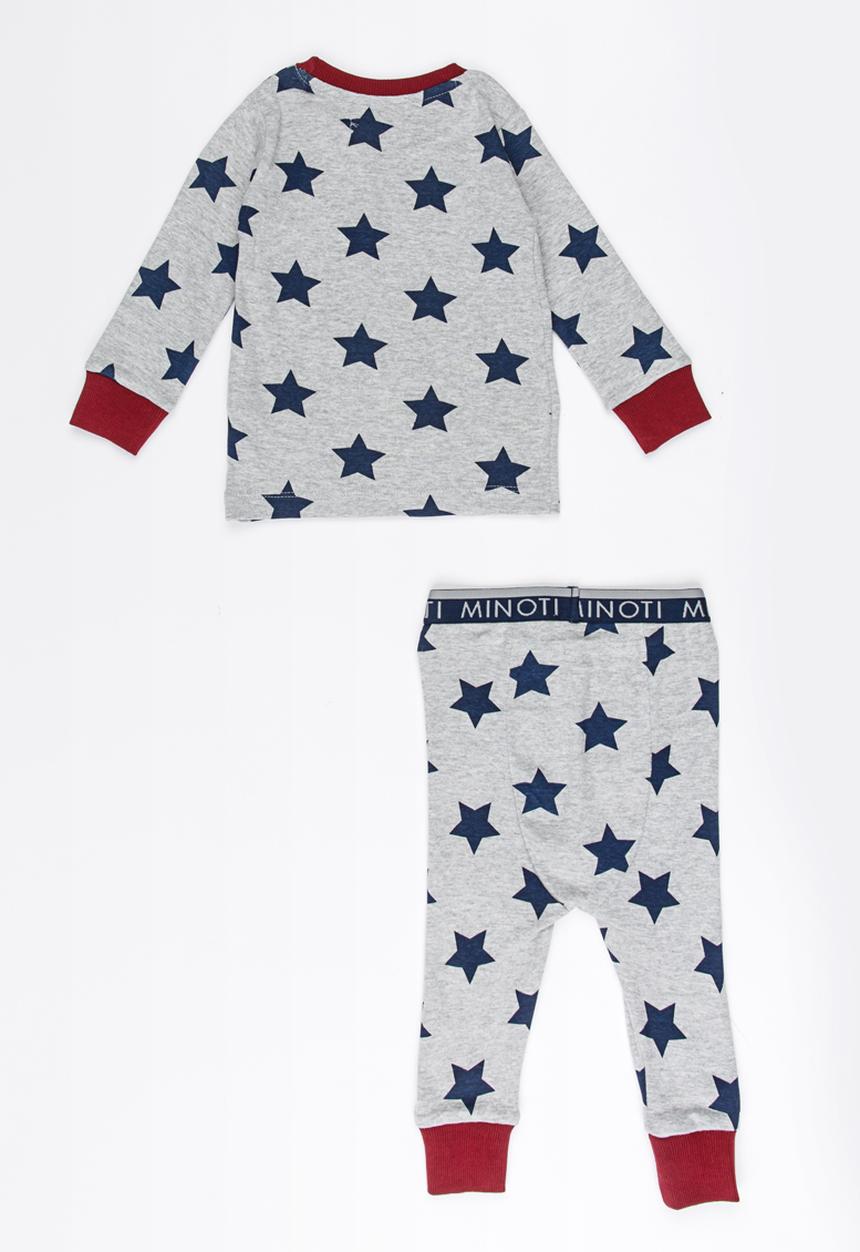 MINOTI - Star Printed Pajama Set Grey Melange