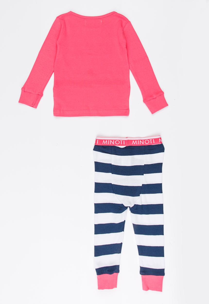 MINOTI - Stripe Printed Pajama Set Dark Pink