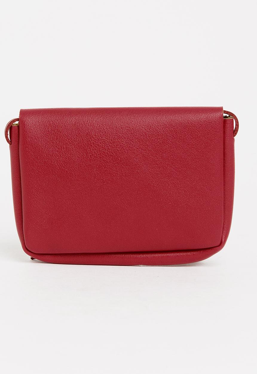 Pop Candy - Sling Bag with Bow Detail Dark Red