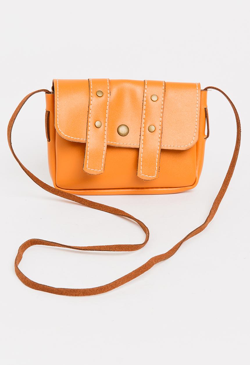 Pop Candy - Sling Bag with Belt Detail Tan