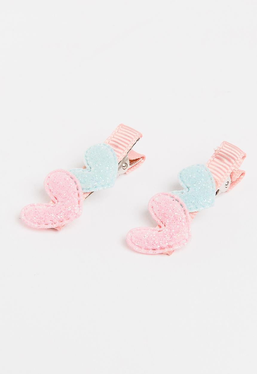 Pop Candy - Hearts Hair Clip Multi-colour