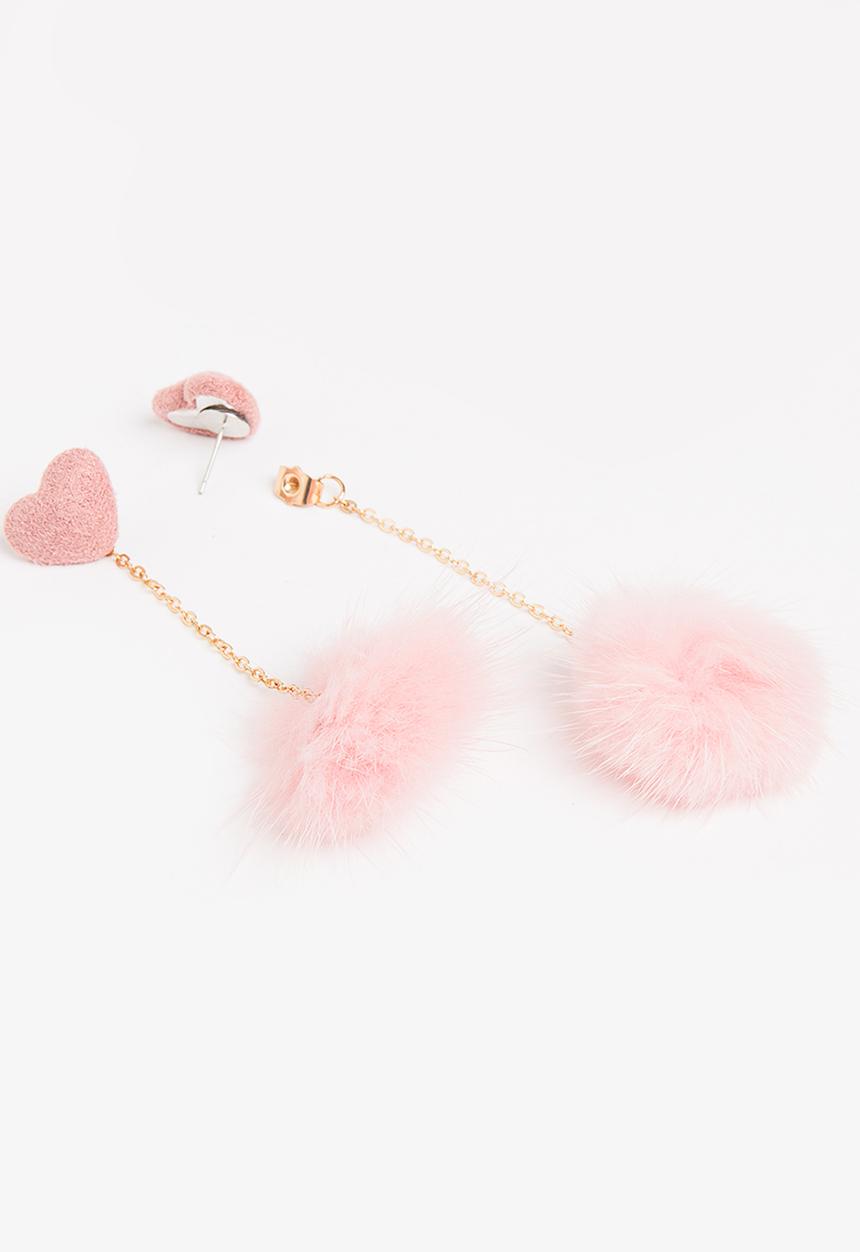 Pop Candy - Fur Ball Earings Mid Pink