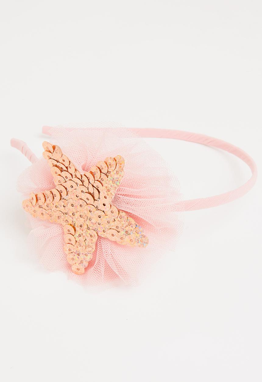 Pop Candy - Bow Mesh Aliceband Mid Pink