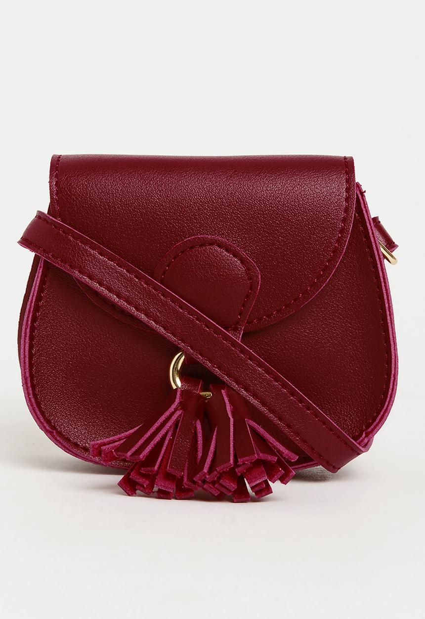Pop Candy - Sling Bag with Belt Detail Maroon