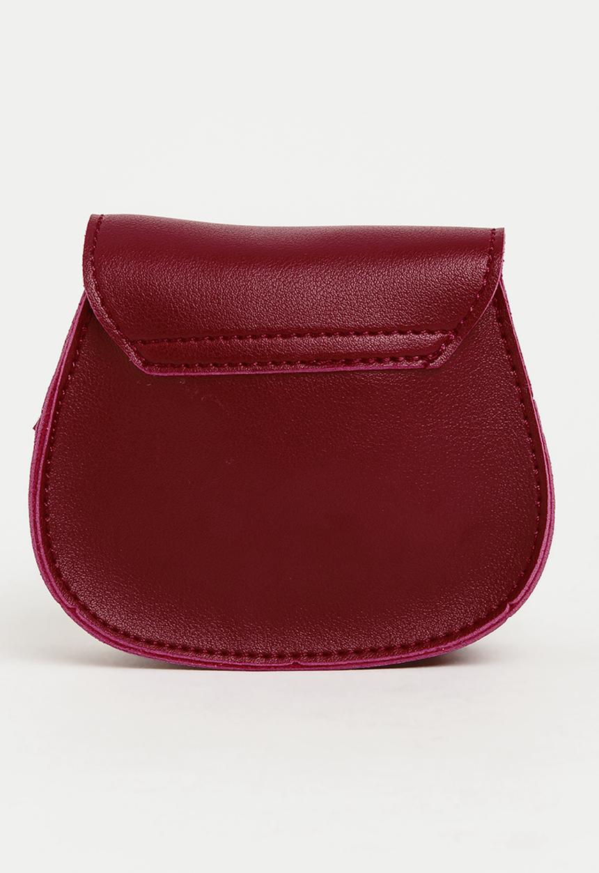 Pop Candy - Sling Bag with Belt Detail Maroon