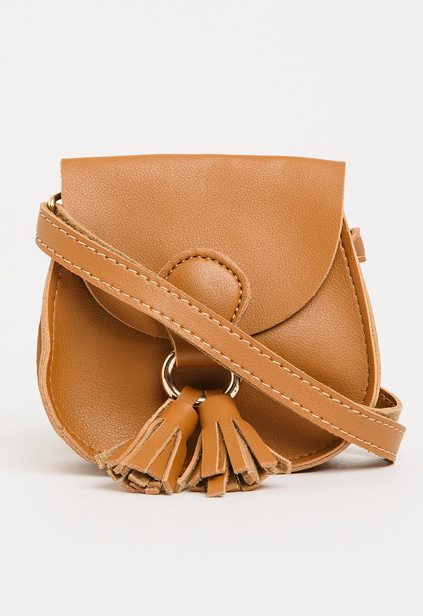 Pop Candy - Sling Bag with Belt Detail Tan
