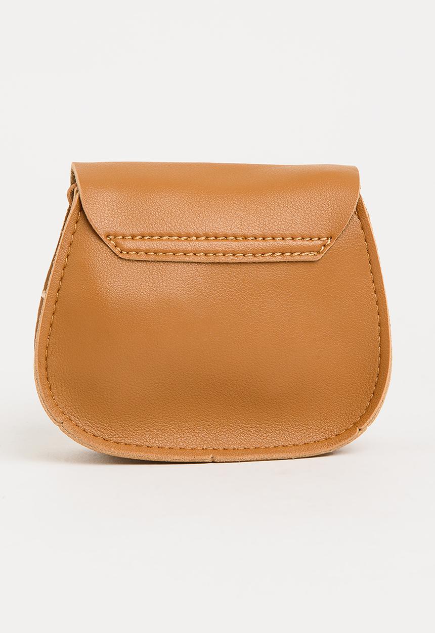 Pop Candy - Sling Bag with Belt Detail Tan
