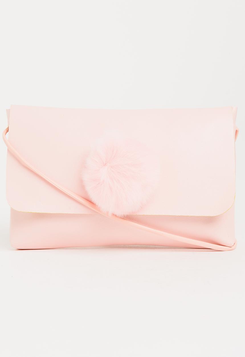 Pop Candy - Pom Pom Sling Bag Pale Pink