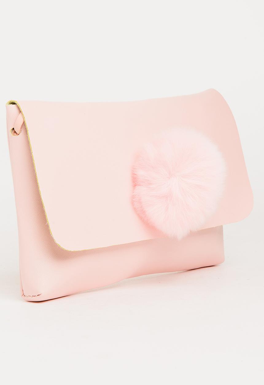 Pop Candy - Pom Pom Sling Bag Pale Pink