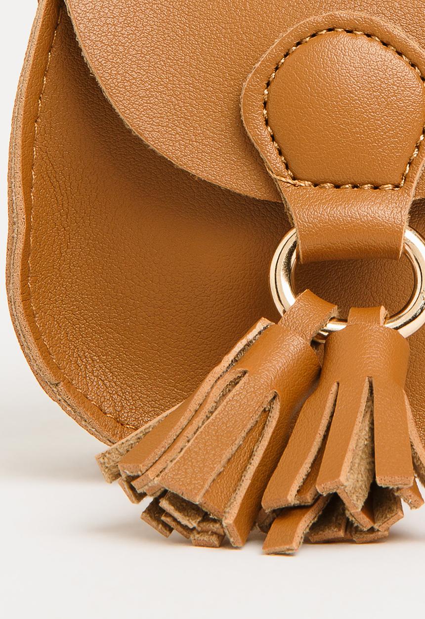 Pop Candy - Sling Bag with Belt Detail Tan