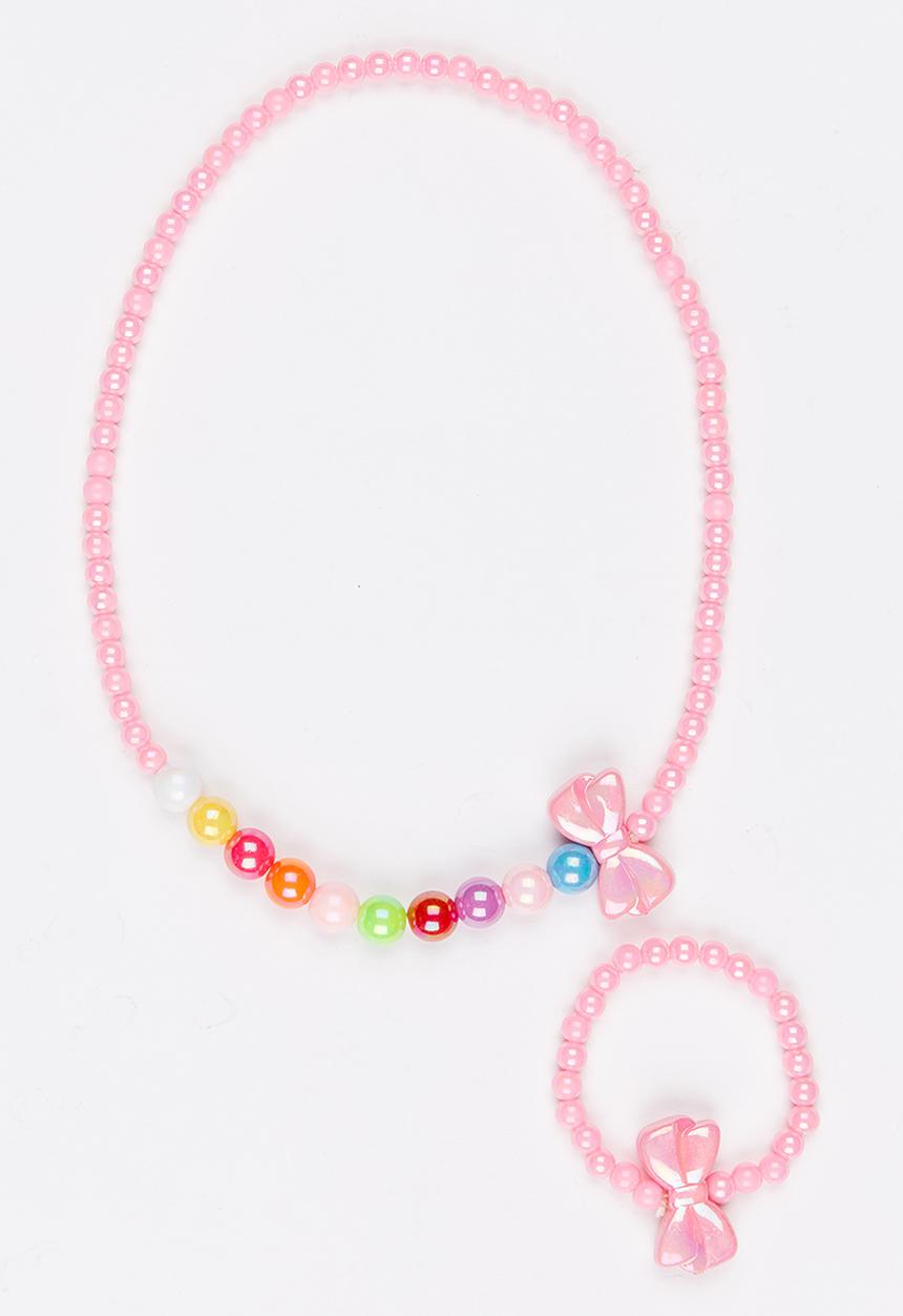 Pop Candy - Plastic Pearl Necklace Mid Pink