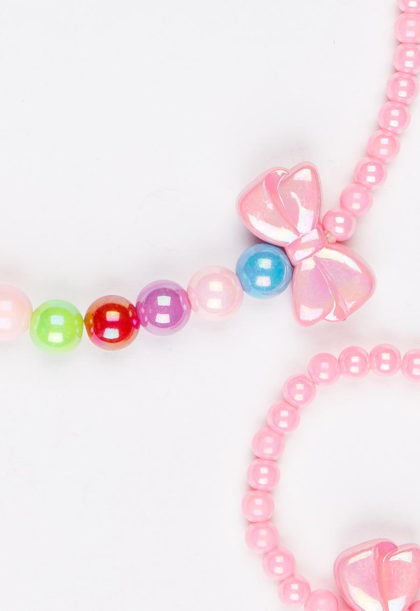 Pop Candy - Plastic Pearl Necklace Mid Pink