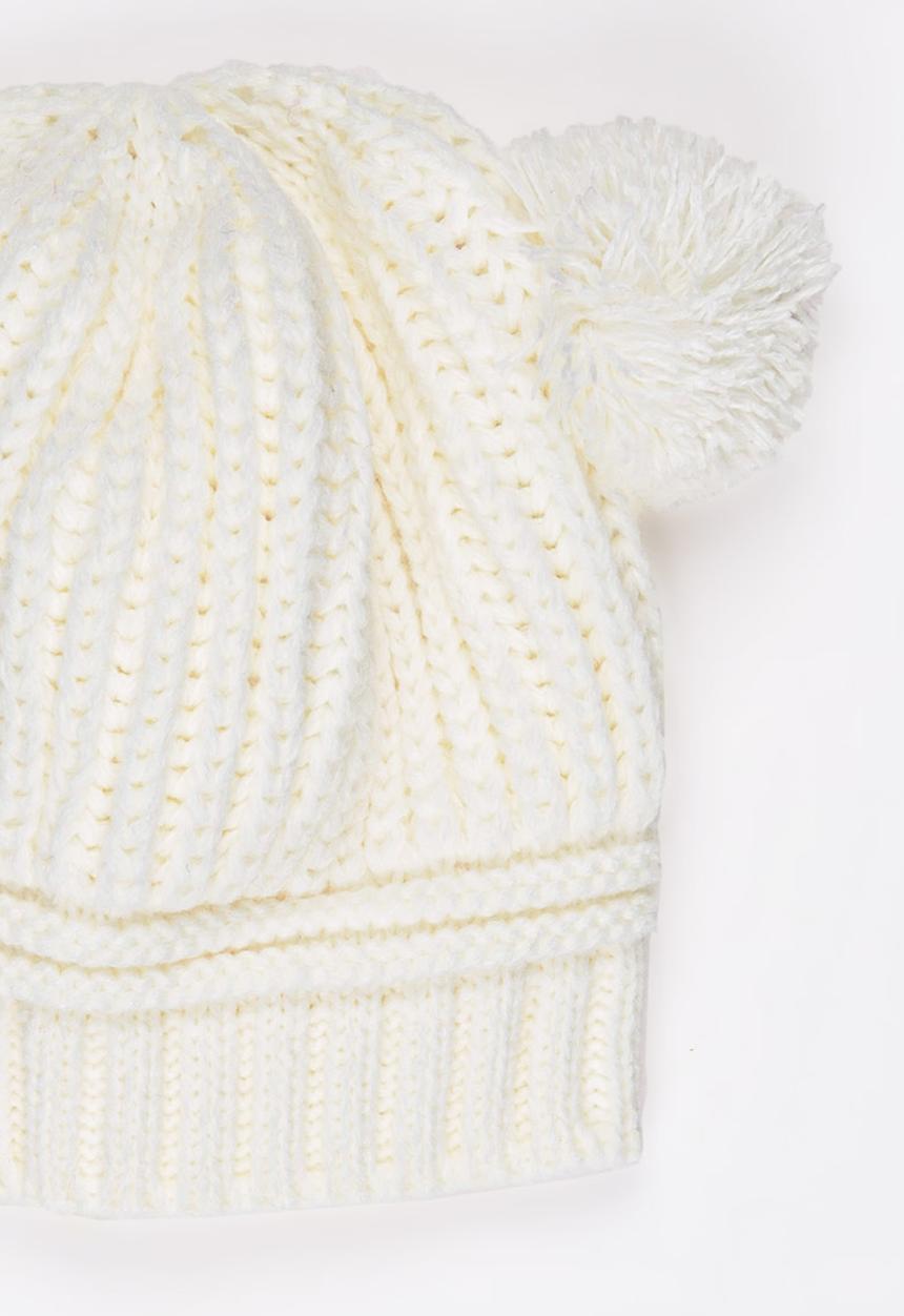 Pop Candy - Girls Pom-Pom Beanie White