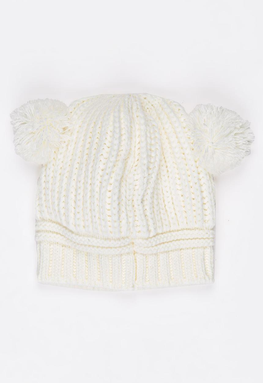 Pop Candy - Girls Pom-Pom Beanie White