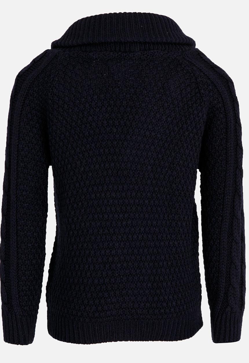 See-Saw - Cable Front Button Up Cardigan Navy