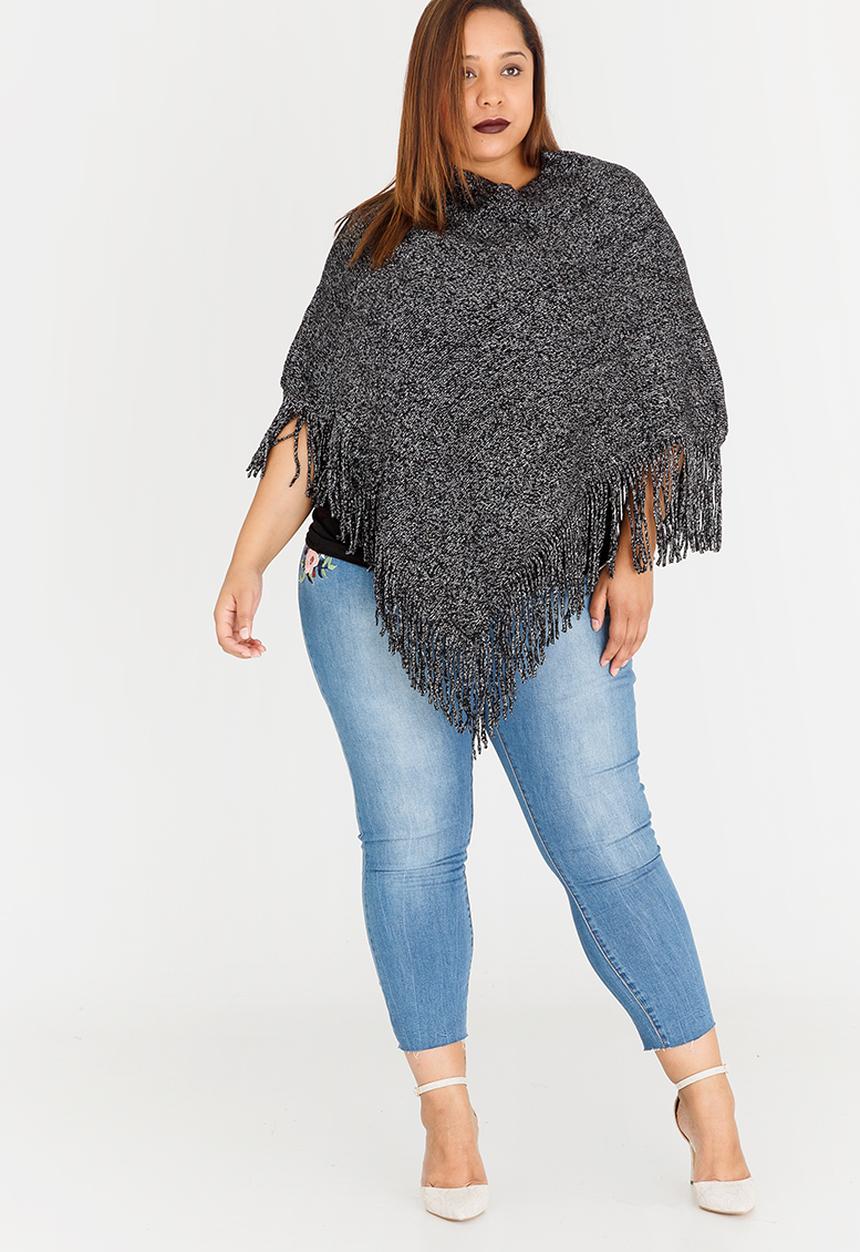 Joy Collectables - Metallic-effect Poncho Black