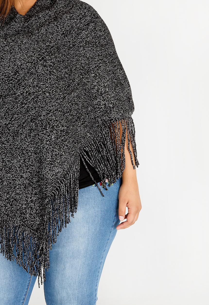 Joy Collectables - Metallic-effect Poncho Black