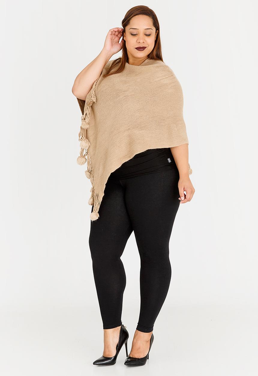 Joy Collectables - Pom-pom Poncho Beige