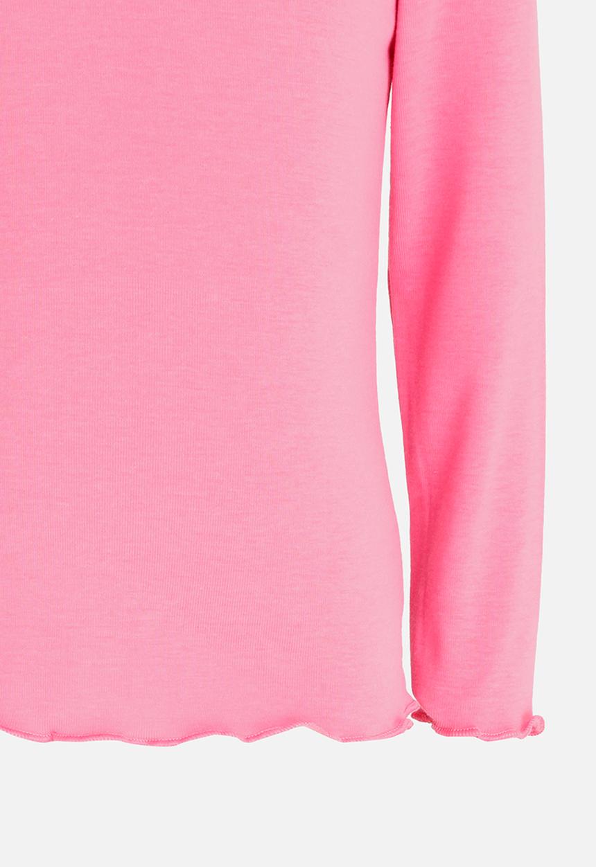 Pop Candy - Long Sleeve Polo Neck Mid Pink