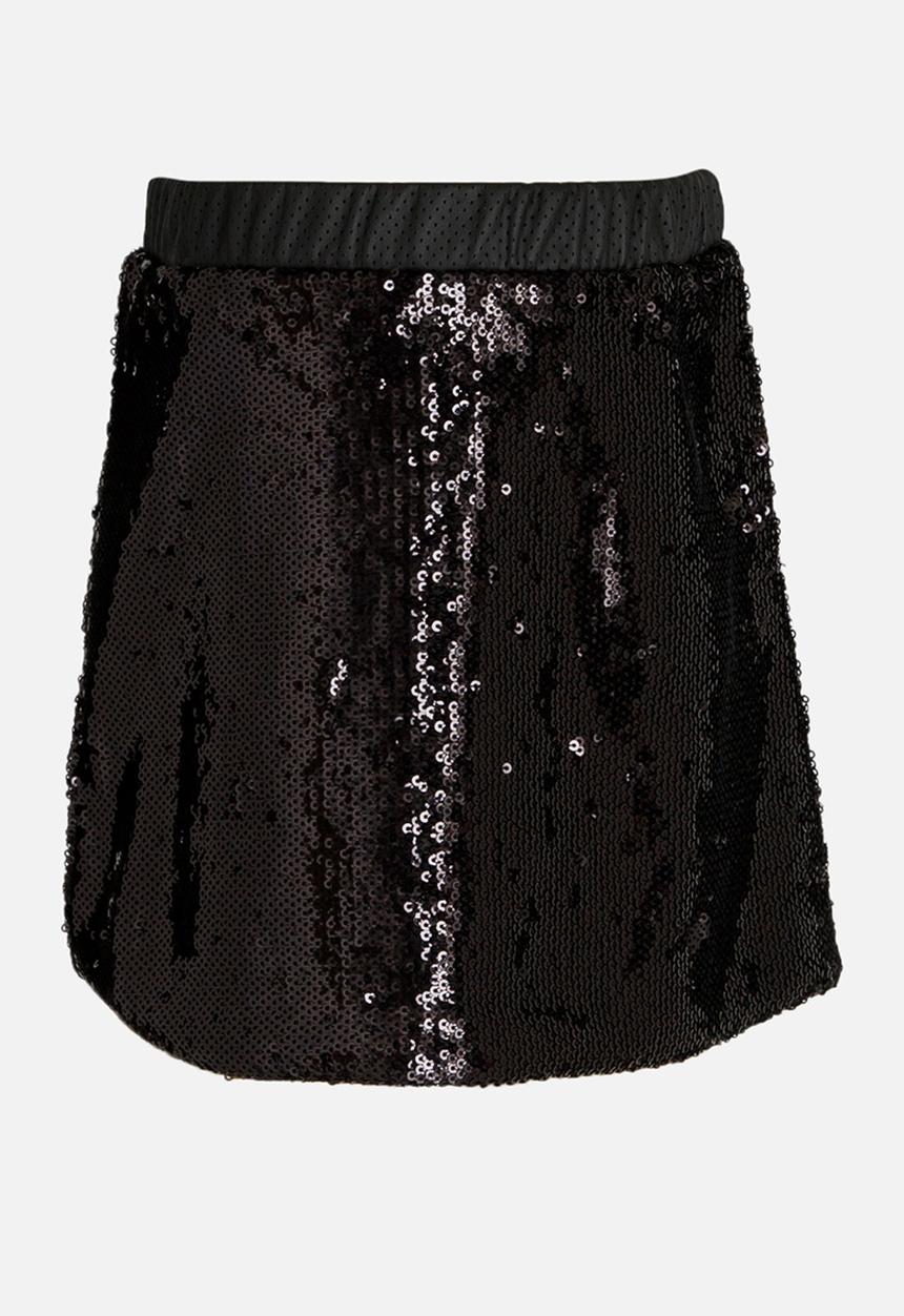 MINOTI - Sequin Skirt with PU Waistband Black