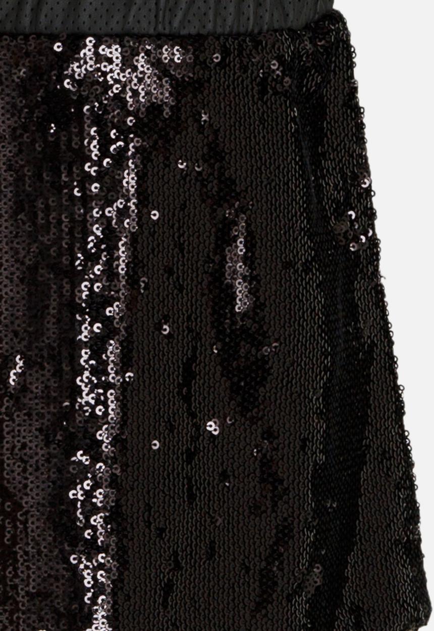 MINOTI - Sequin Skirt with PU Waistband Black